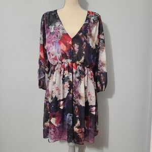 Alice + Olivia Watercolor Flowy Dress‎ Size Medium
